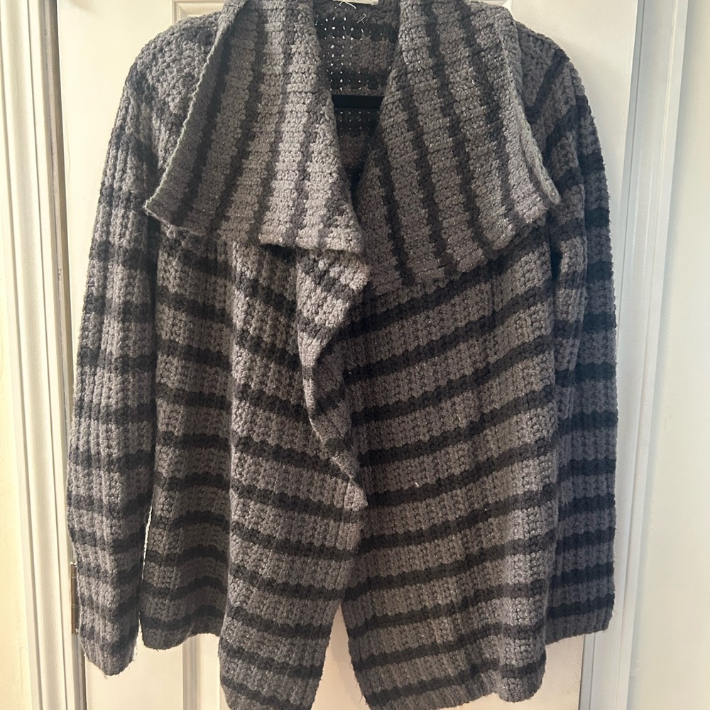 LOFT Charcoal Knit Cardigan
